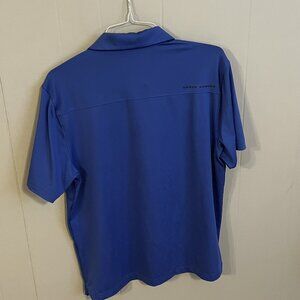 Under Armour Men's Large Golf Polo Shirt Royal Blue Textured Pattern EUC